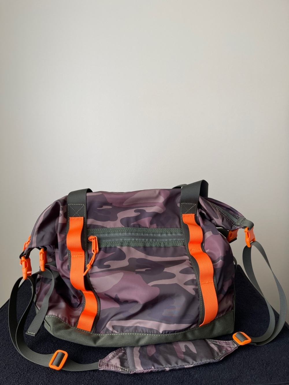 NWOT...Urban Outfitters Green Camo Tote with Orange Straps